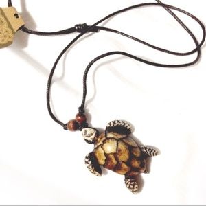 turtle pendant with adjustable black cord